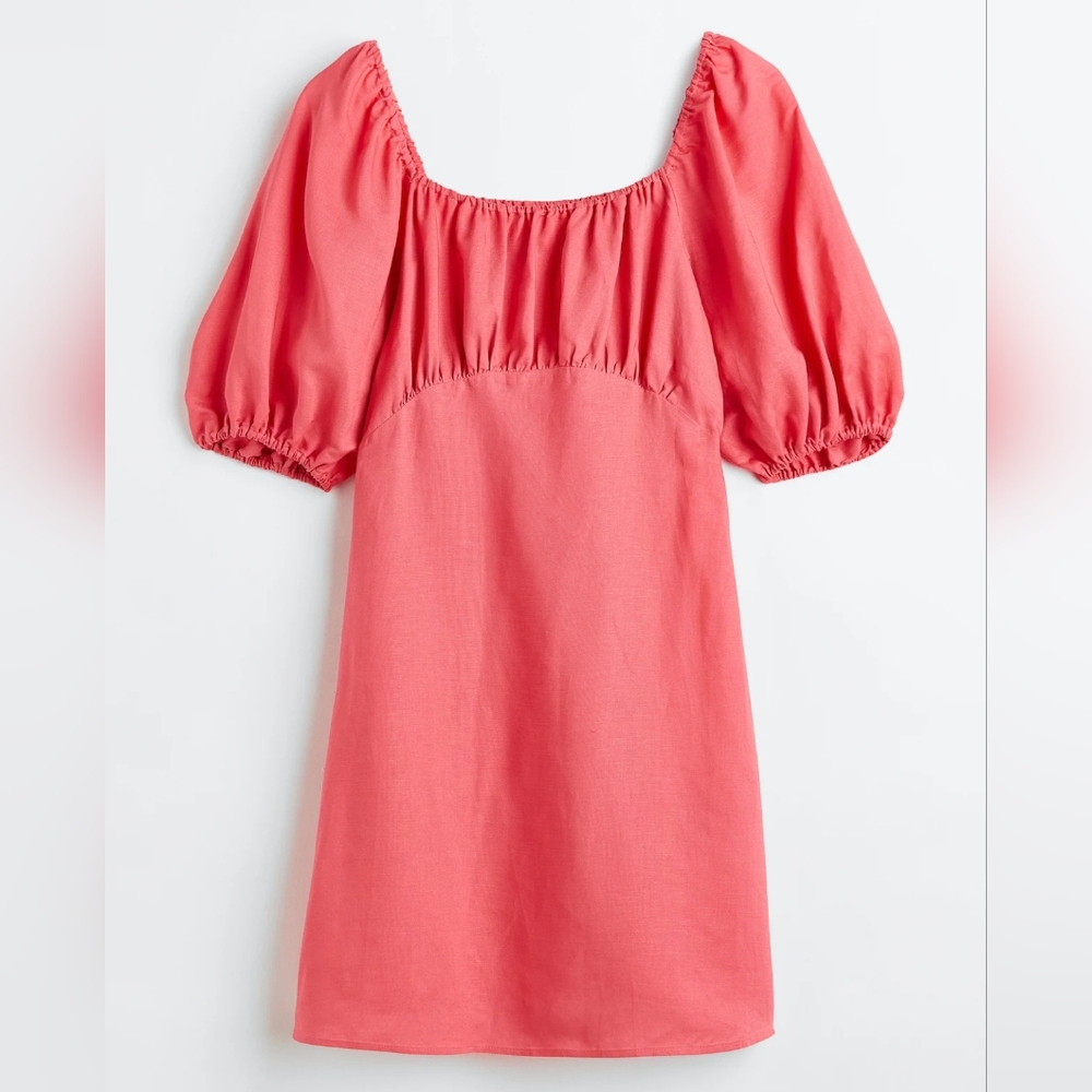 Elegant Coral Women's Midi Dress